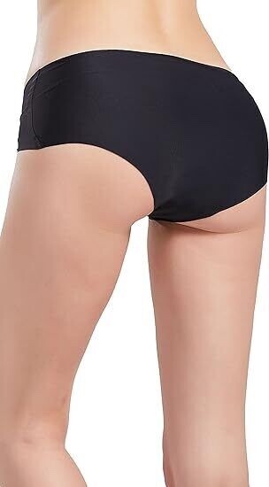 PLUMS Co.Women’s 3 Pack Black Pink Blue Laser-Cut Seamless Hipster Brief Panties