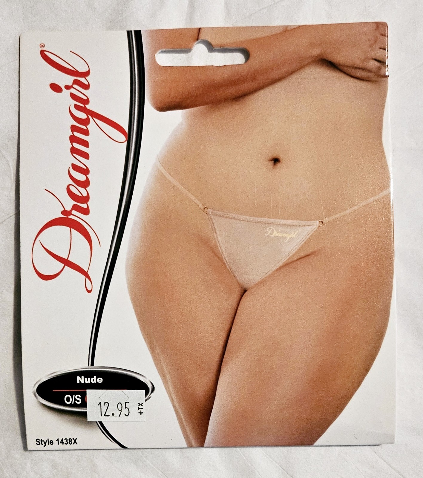 Dreamgirl Queen Size Nude G-String Thong W/Gold O-Rings Accent & Logo DG1438X