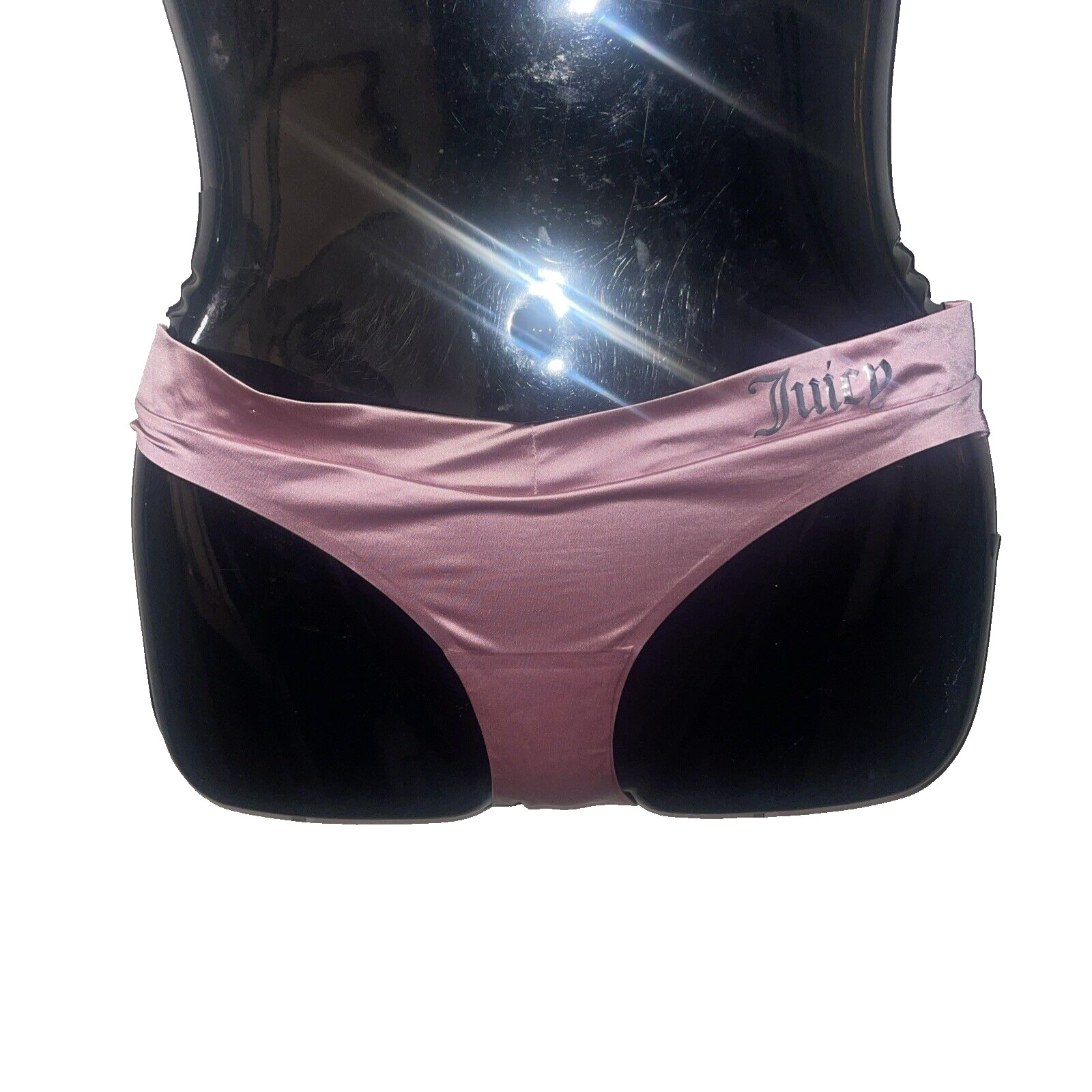 Juicy Couture Satin Sissy Bikini Panty Mauve Pink Purple Underwear Size Medium