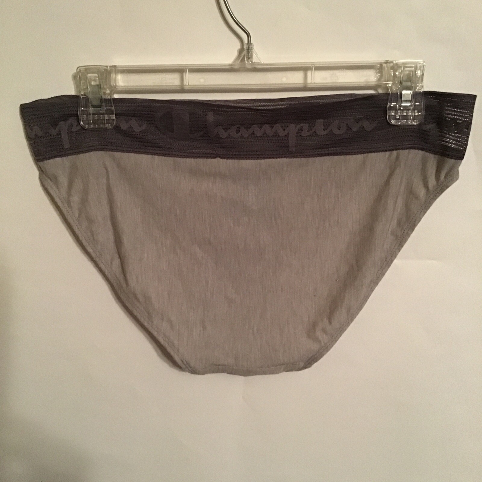 Champion Wide Lace Logo Waistband Oxf Grey Heath Bikini Panty Womens Size 2XL
