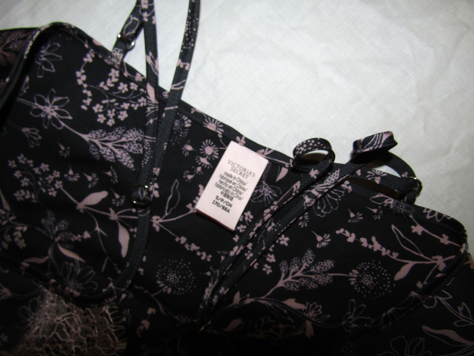 Victoria’s Secret Size M Satin Cami & Shorts Lingerie Sleep Set Grey Pink