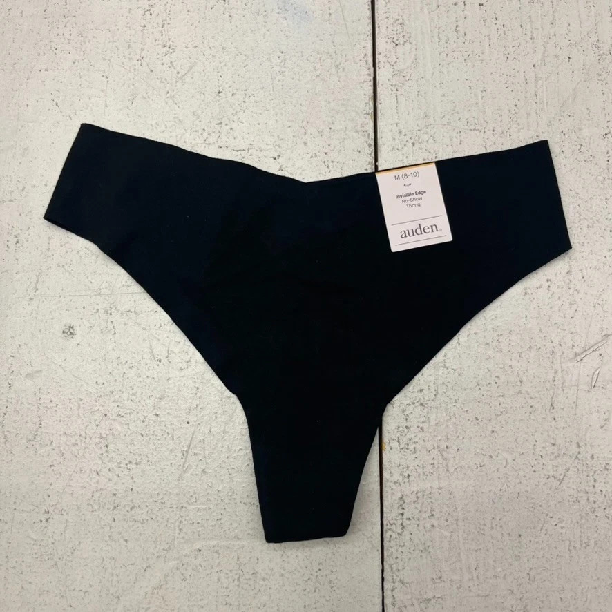 Auden Black Invisible Edge No-Show Thong Women’s Size Medium (8-10) NEW