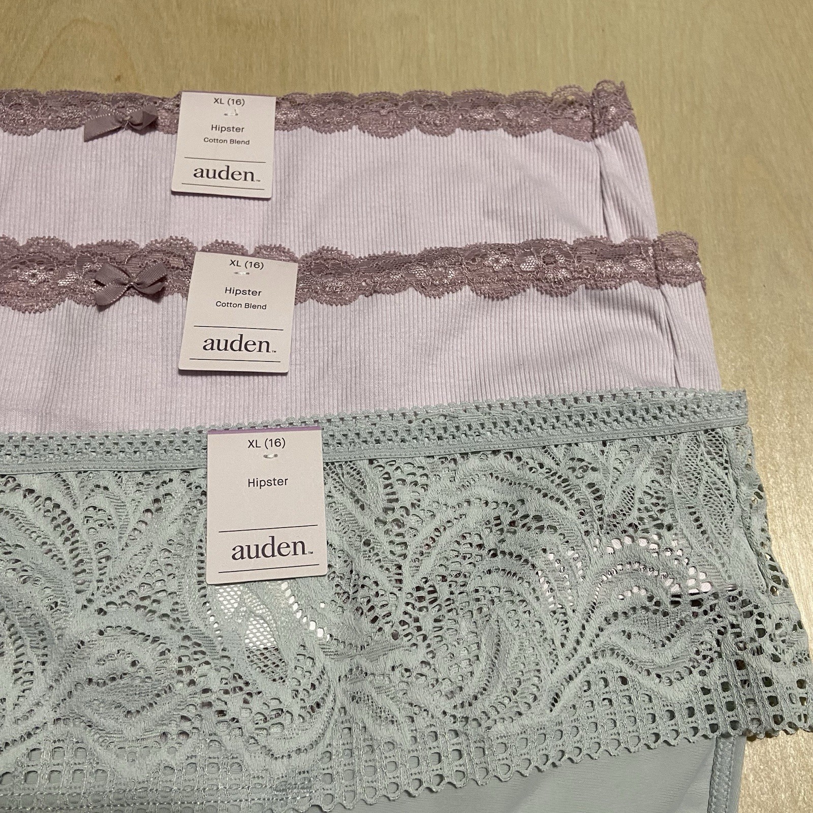 Auden Women’s Size XL Floral Soft Stretchy Cotton Blend Hipster Panties 3 Pack