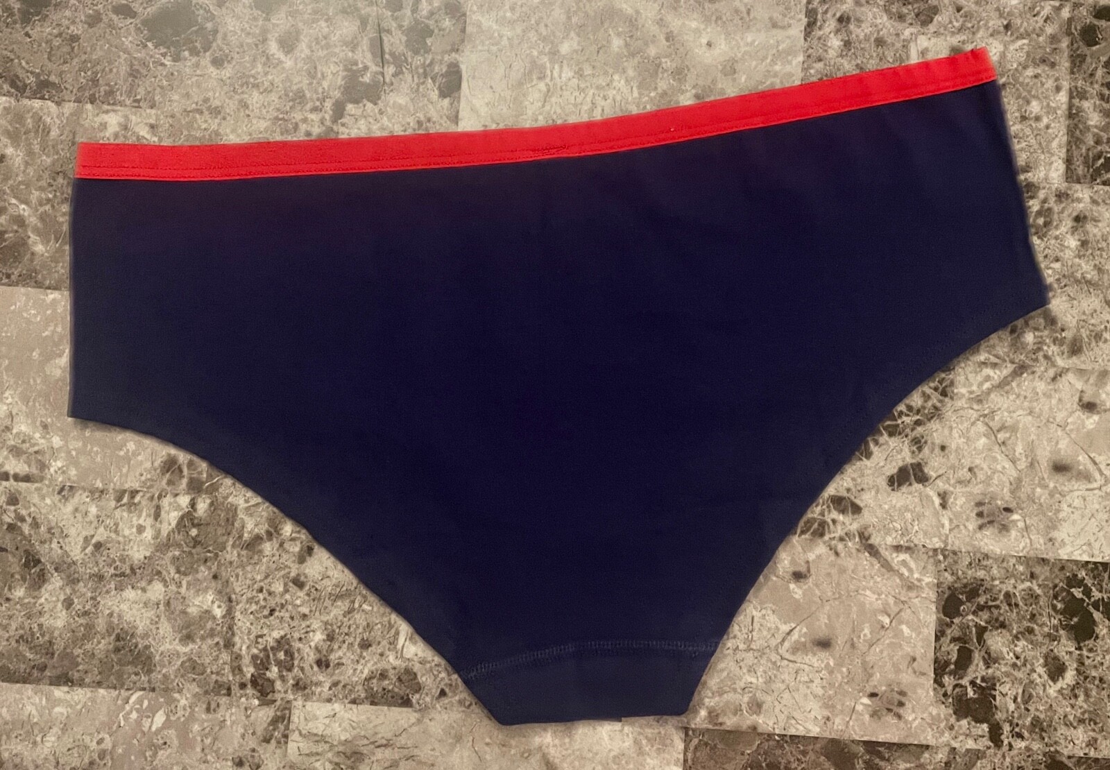 NWOT VICTORIA’S SECRET LARGE NAVY BLUE RED DOG LOGO RARE HIPSTER PANTIES