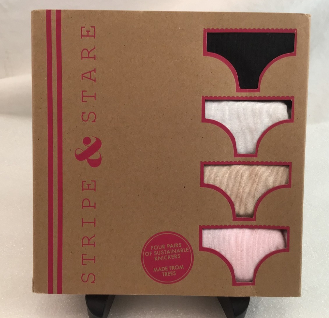 SET 4 STRIPE & STARE KNICKERS PANTIES 4KNBASCMUL SUPER SOFT MADE FROM BEECHWOOD