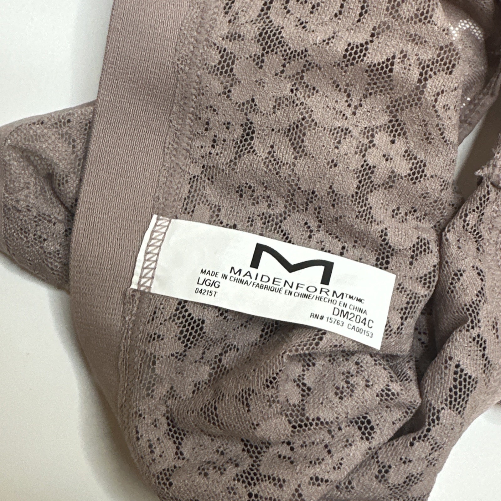 MAIDENFORM Pure Comfort Stretch Lace Iced Mocha Brief Panty Womens L/7 NEW