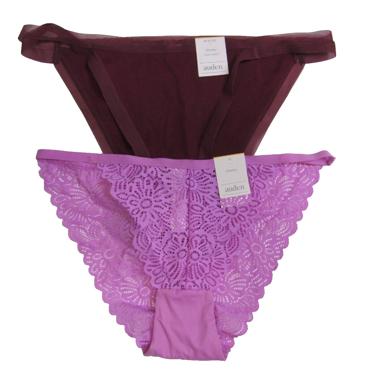 Auden Women’s Variety 2 Pack Cheeky Underwear Size Medium 8-10