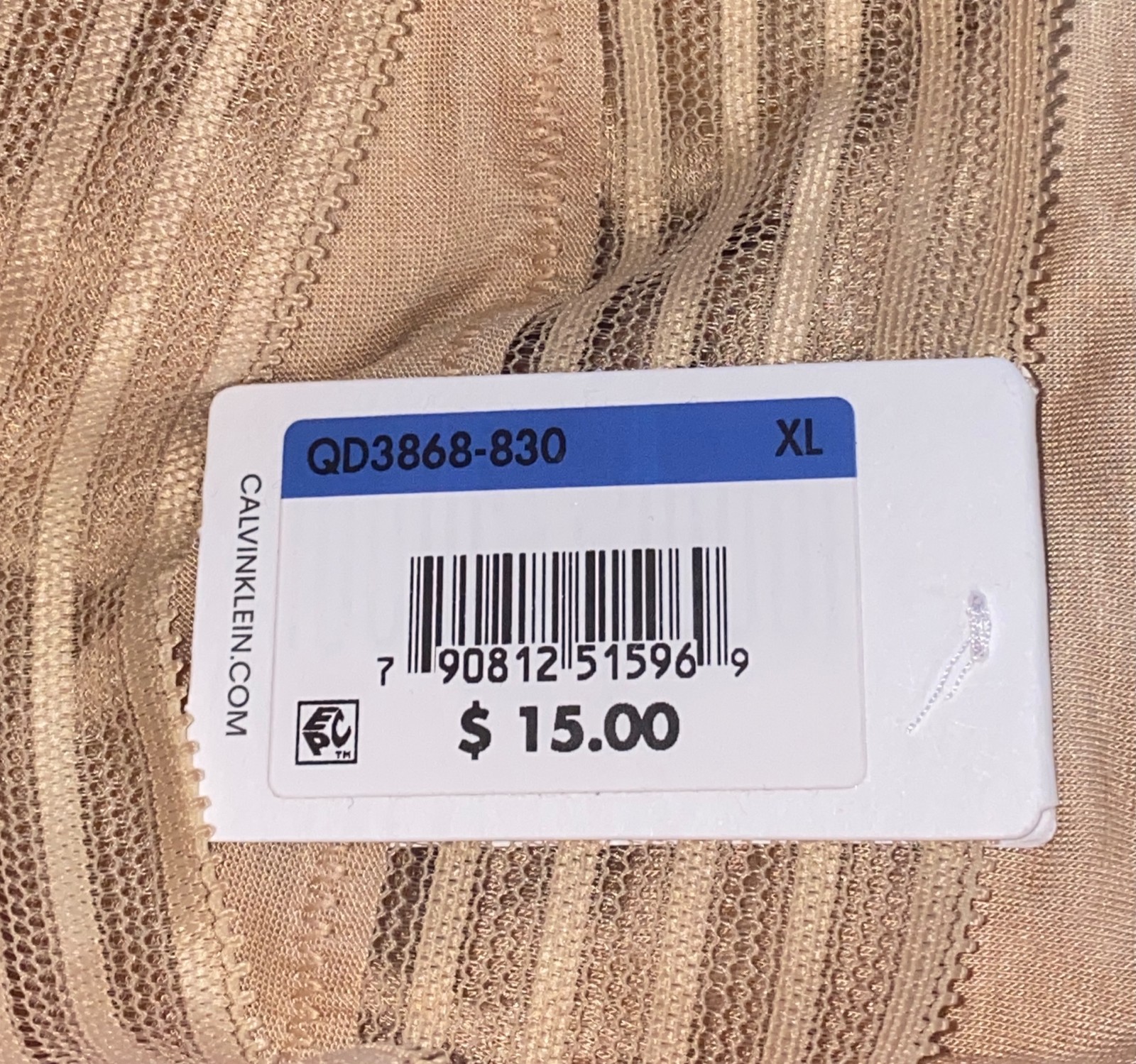 CALVIN KLEIN Striped Waistband Soft Nude Modern Brief Panty Womens XS S M L XL