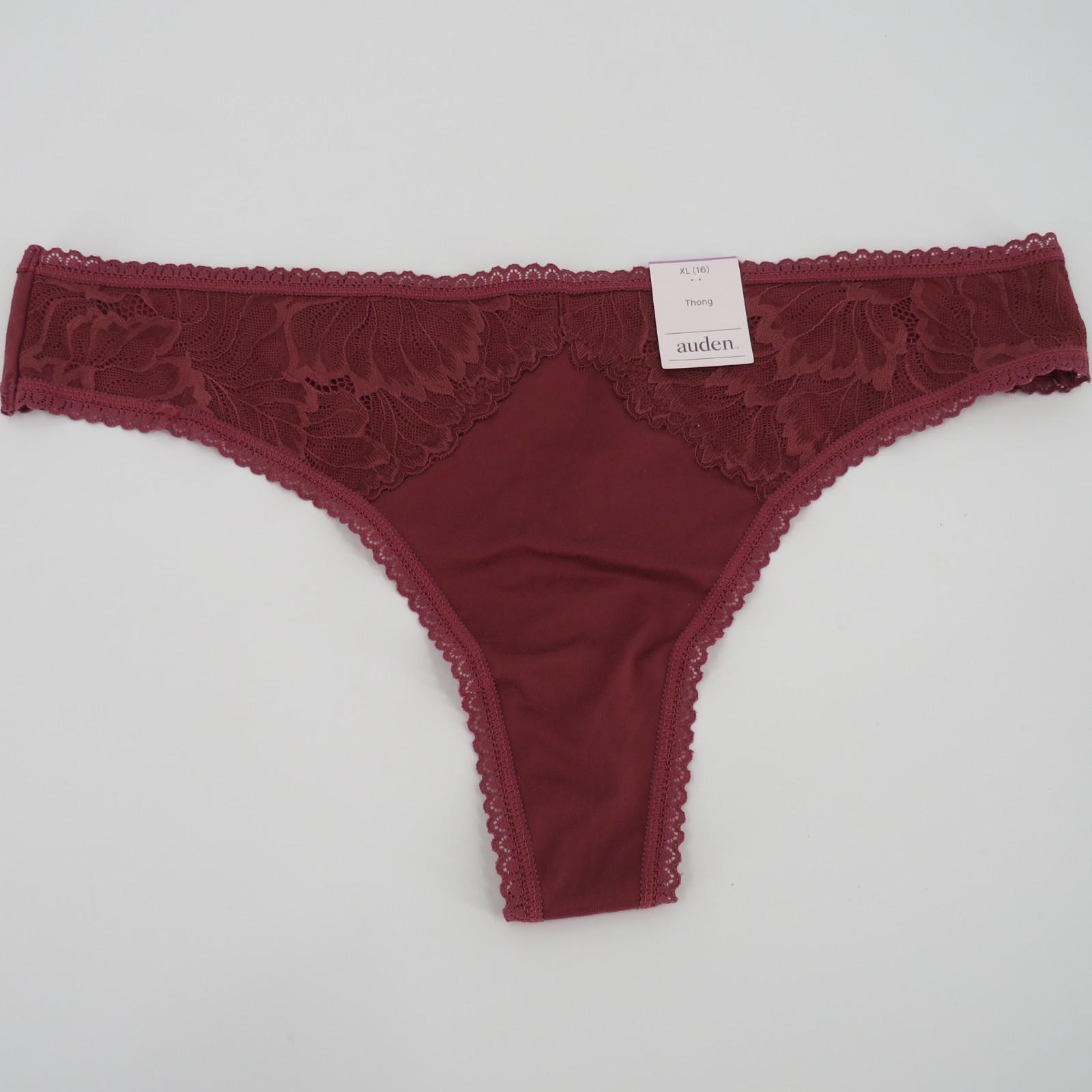 Auden Bonded Edge & Lace Trim Thong Underwear Women’s Size XL (16) – 3 Pairs