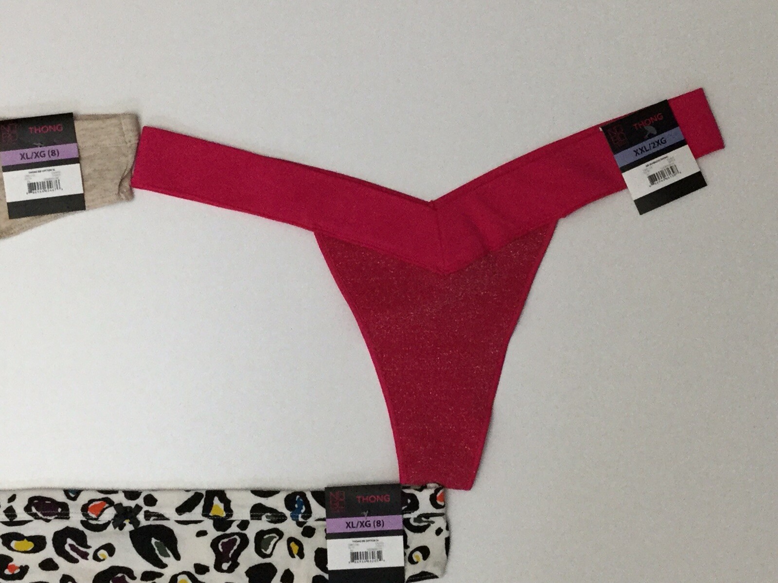 New NOBO NO Boundaries 3-Pack Thong Panties Underwear Size 8 XL XLarge (C2-7)
