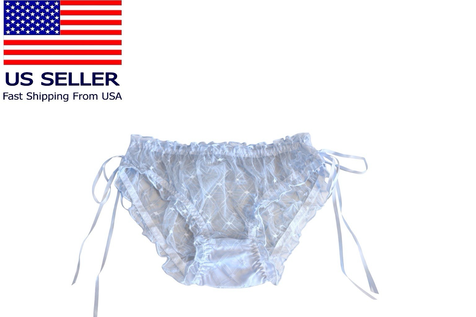 Sexy Women Sheer Lace Panties See Through Underwear Baby Blue Size 3XL new