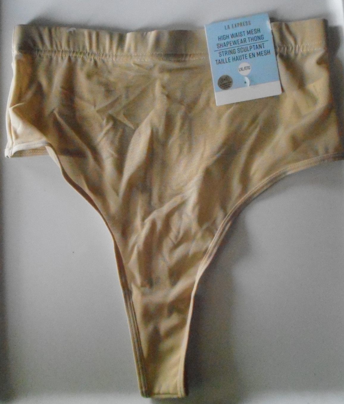 LA Express Women’s L/XL High Waist Mesh Shapewear Thong NWT Nylon/Spandex China