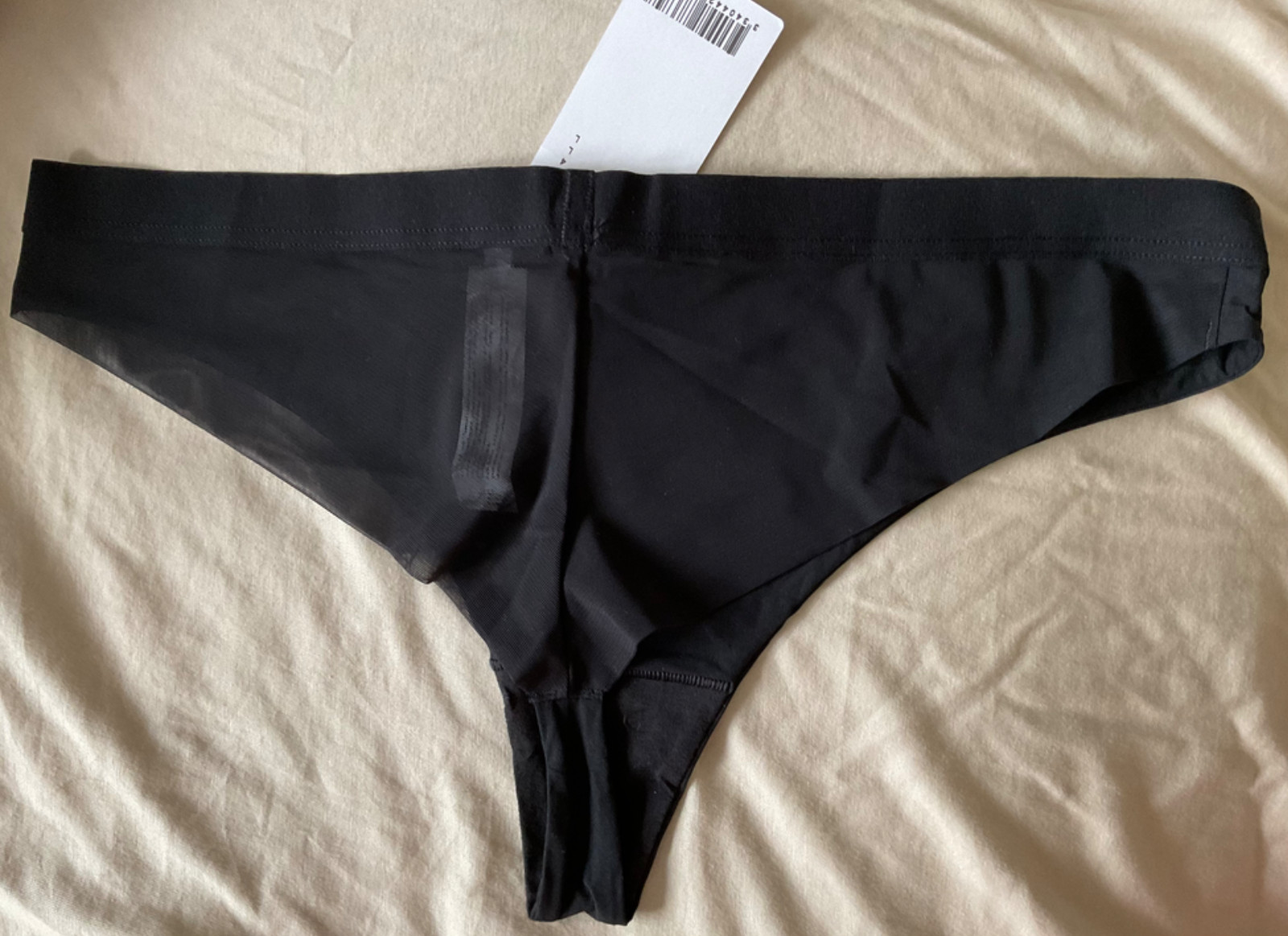 Passionata – Black High Leg Style Knickers Fine Mesh Back Size Large – BNWT