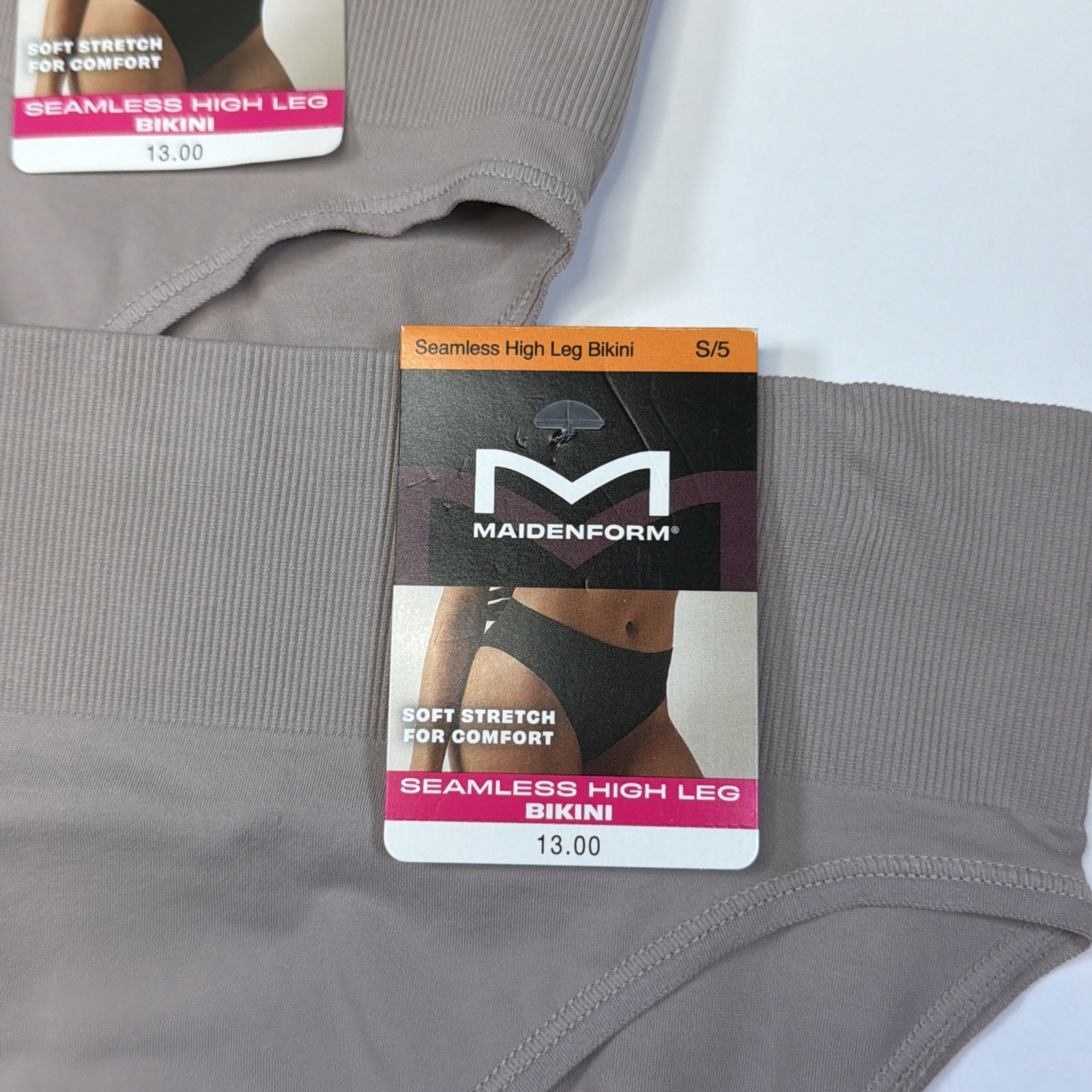 Maidenform Seamless High Leg Bikini Panty Small / 5 Tan 2 Pack DM2317