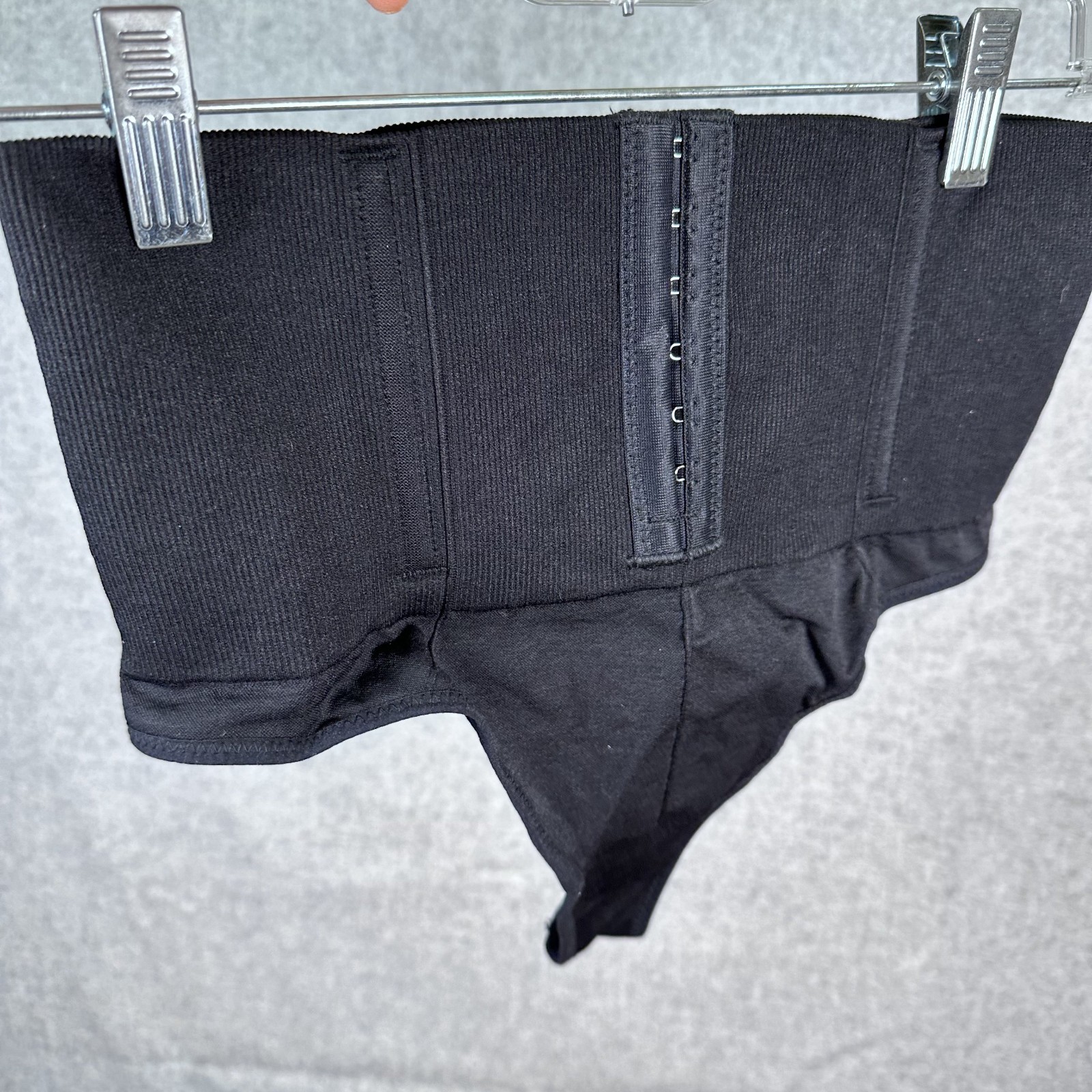 New Womens Corset Underwear Thong Black Hooks Stretch Large