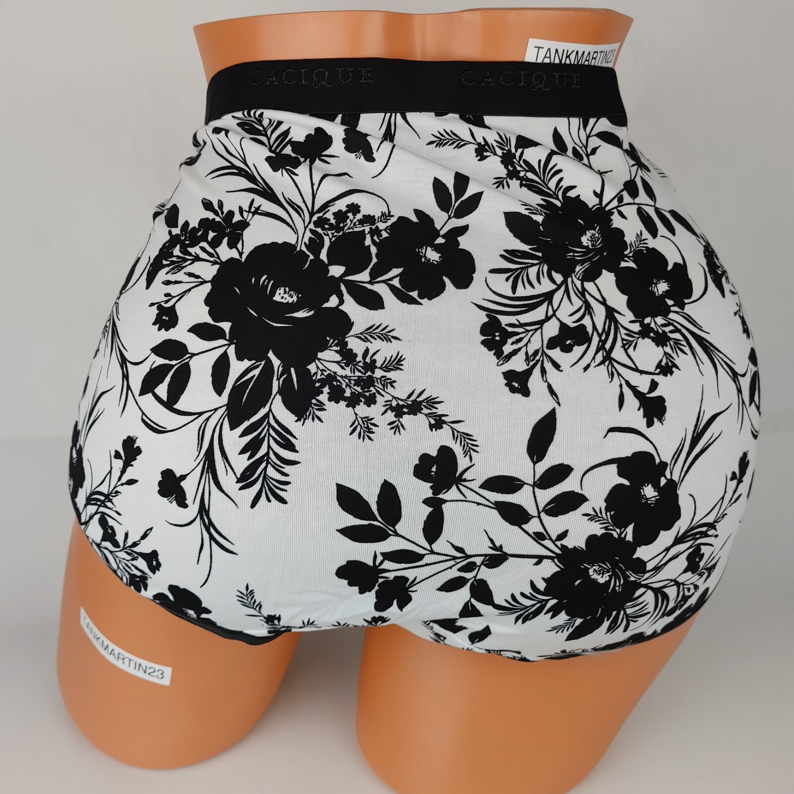 LANE BRYANT CACIQUE COTTON FULL BRIEF 18/20 PLUS PANTY WHITE BLACK FLORAL