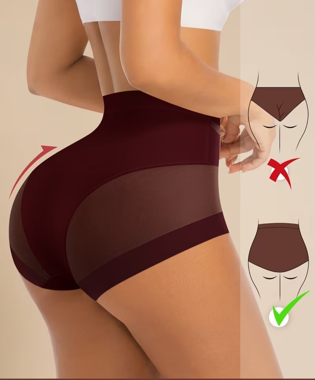 MORElect Women’s High-Waisted Mesh Panties Breathable Stretch 4-Pack S-XXL