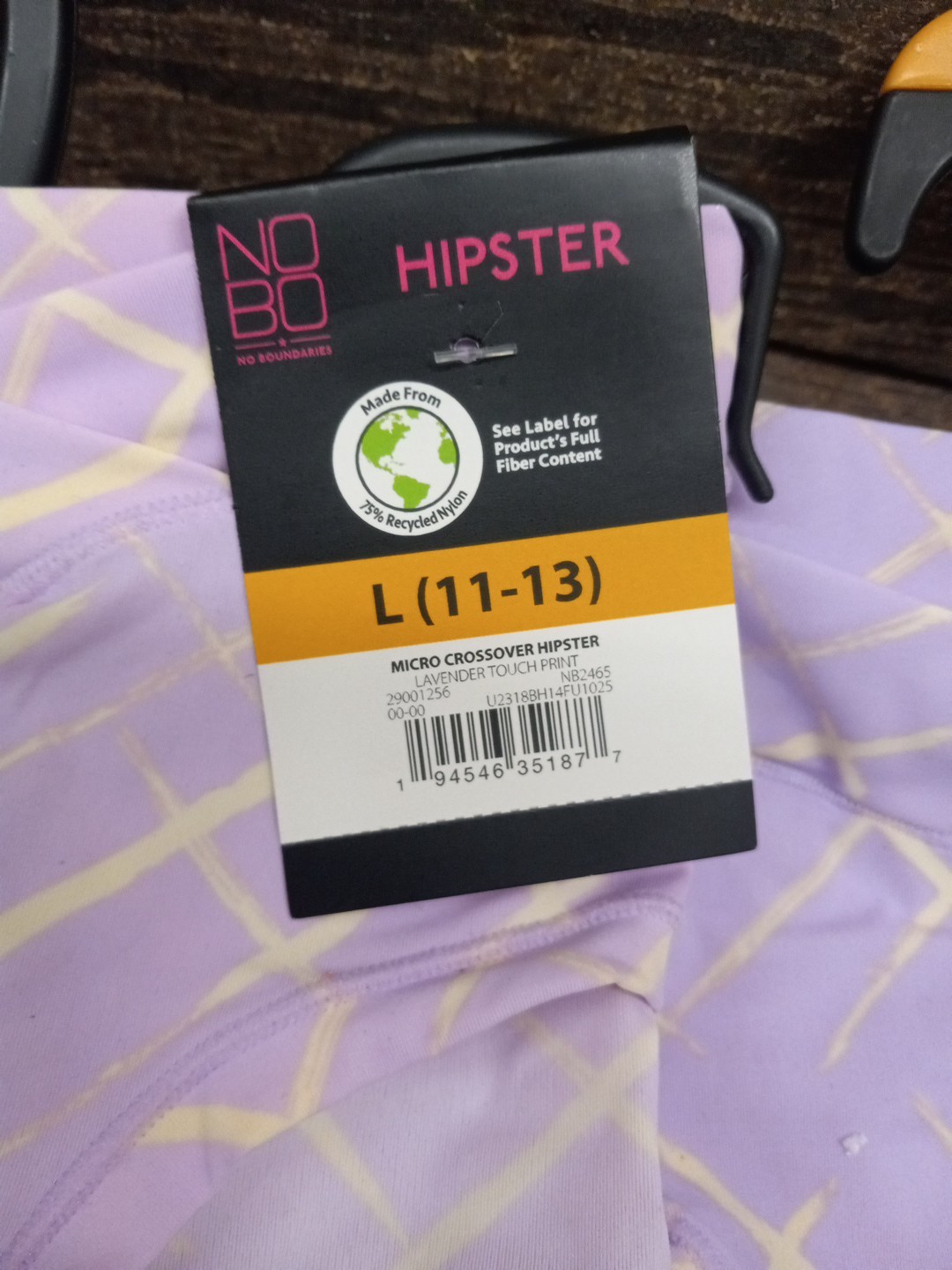 NoBo Womens Micro Crossover Hipster Panties Lavender Sz L (3) & XL (2) Lot Of 5