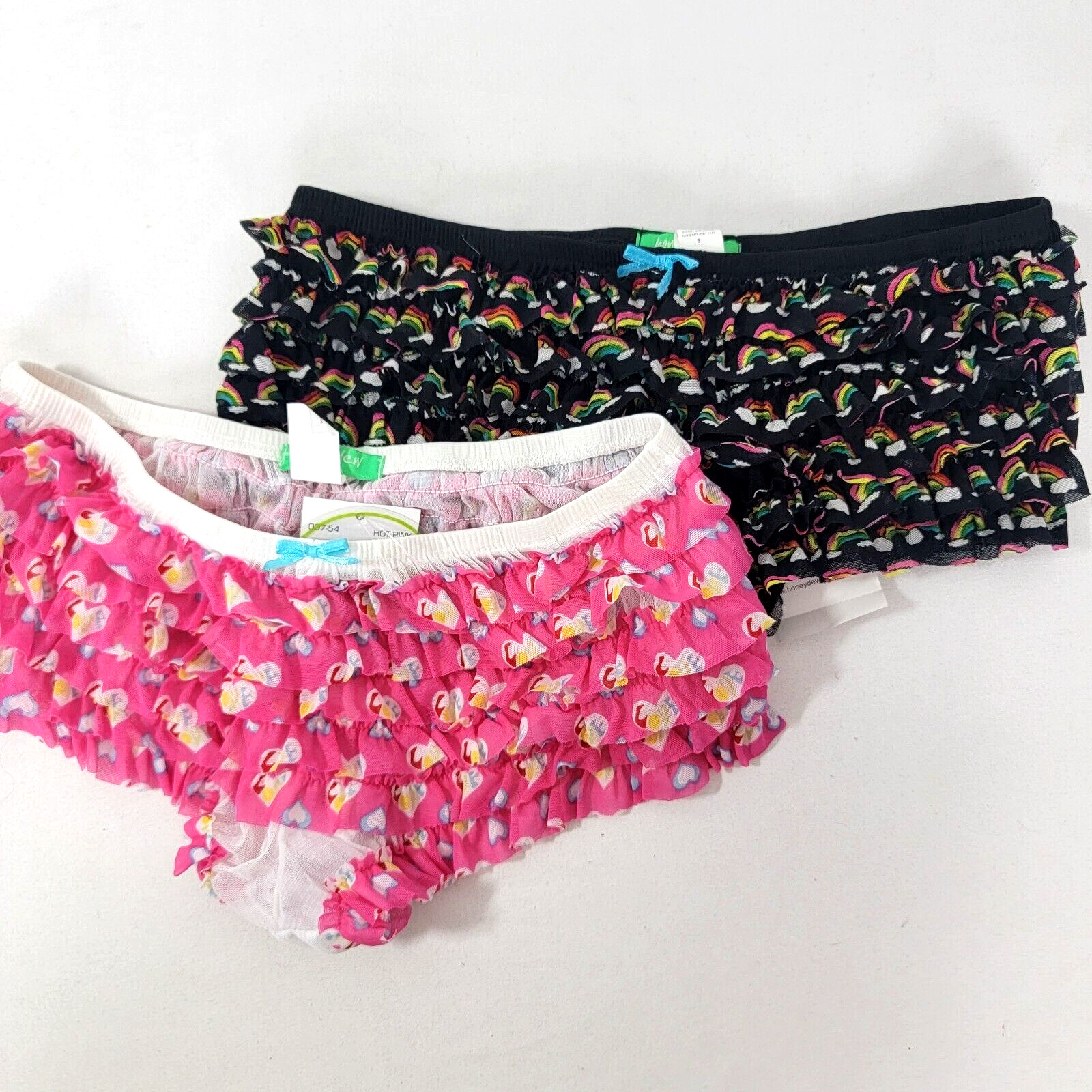 2 Honeydew Mesh Hearts & Rainbow Rumba Women’s Panties Underwear S Small NEW