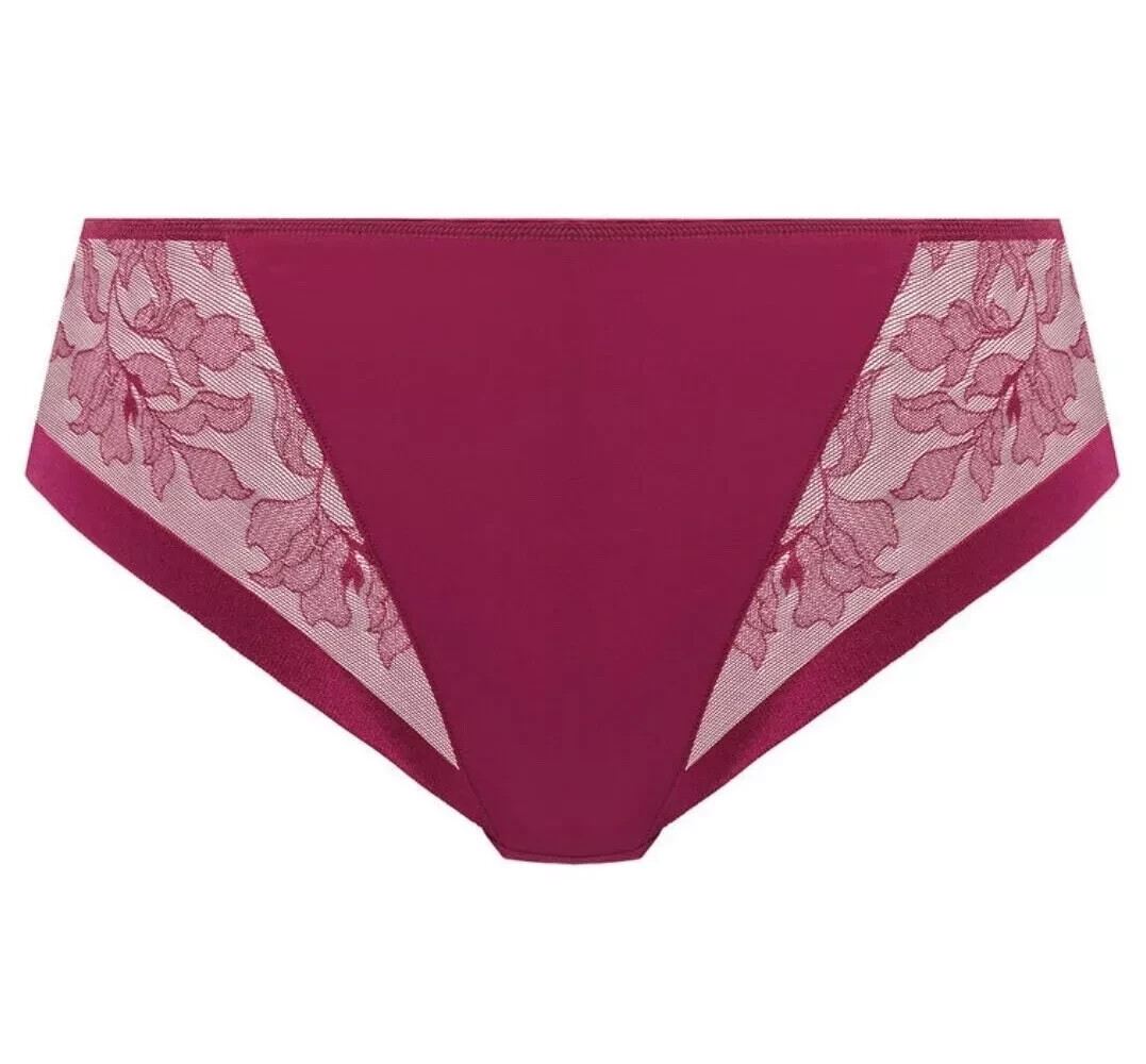 Fantasie Illusion Brief Size L 14 16 Berry Red No VPL Mid Rise Knickers 2985 New