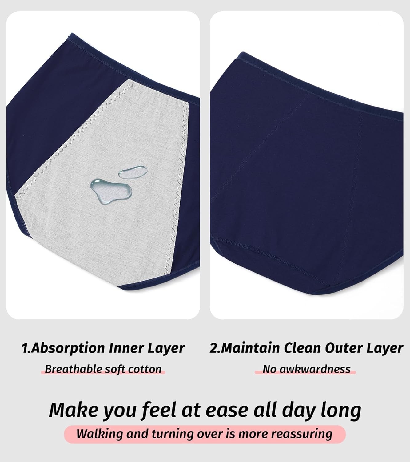 Period Underwear Menstrual Panties Cotton Postpartum Easy Clean Teens Brief