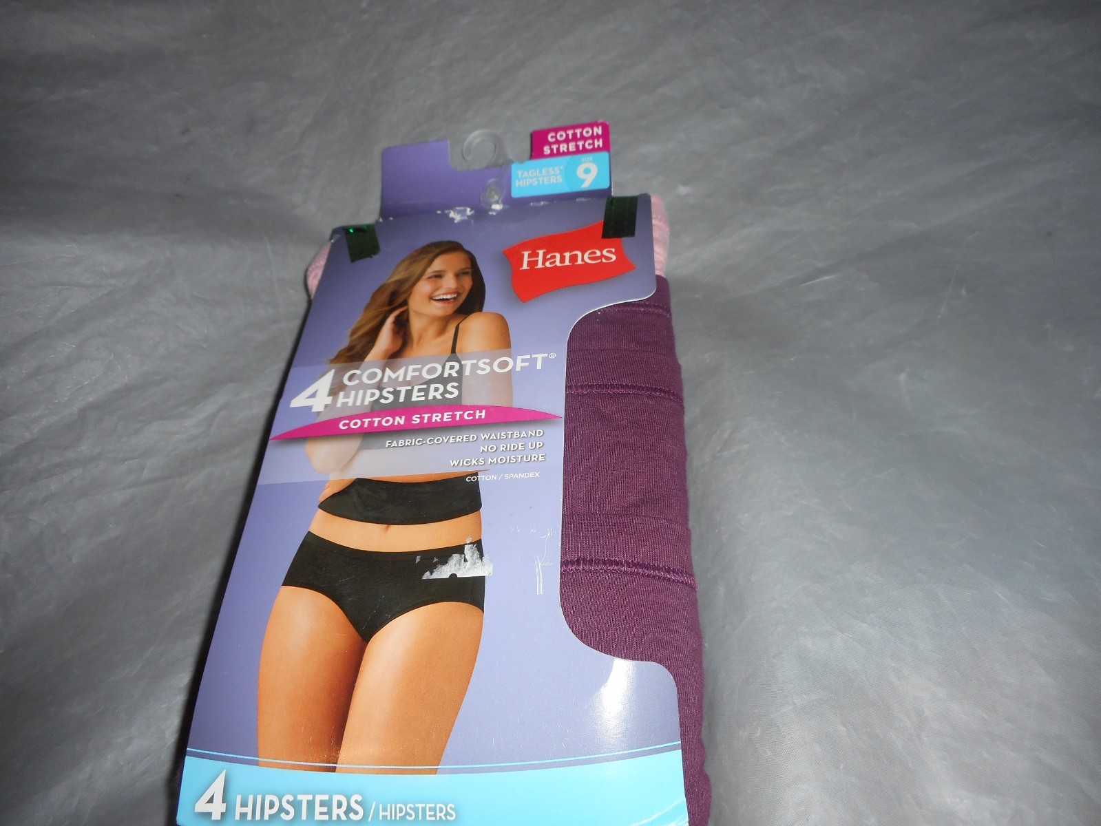 Hanes 4 Pack Comfortsoft Burgandy Hipster Women’s Cotton Stretch Panty Size 9