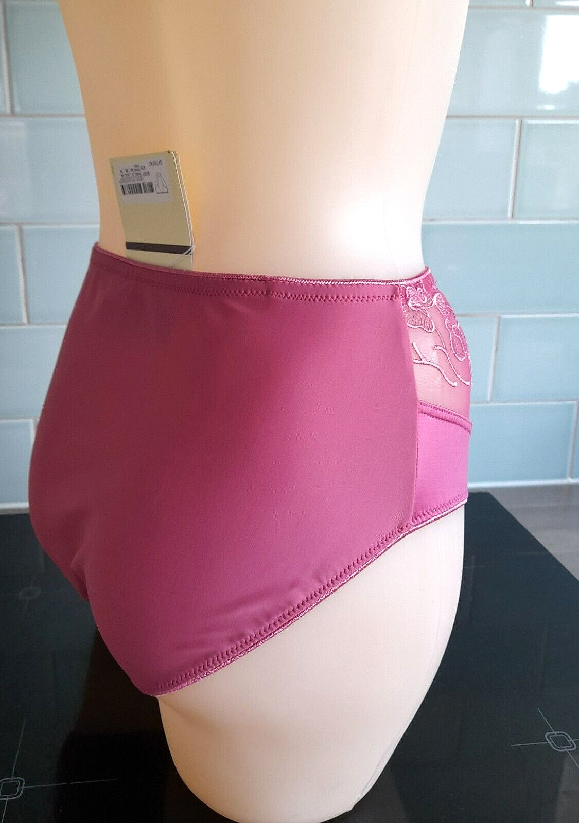 Pasturnette Pink SATISFACTION High Brief Embroidered Mesh Front Panels