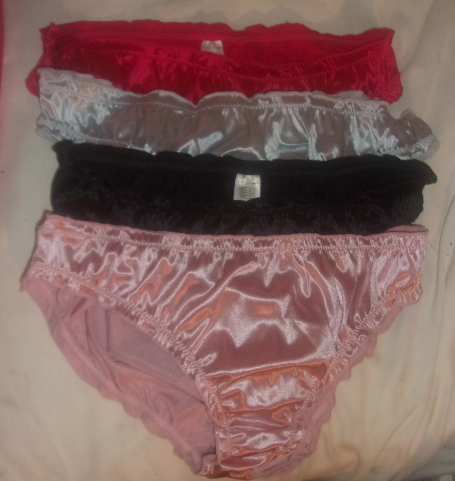 SEXY SKIMPY PANTIES 4 PACK SIZE LARGE 90% NYLON 10% SPANDEX RED PINK BLACK