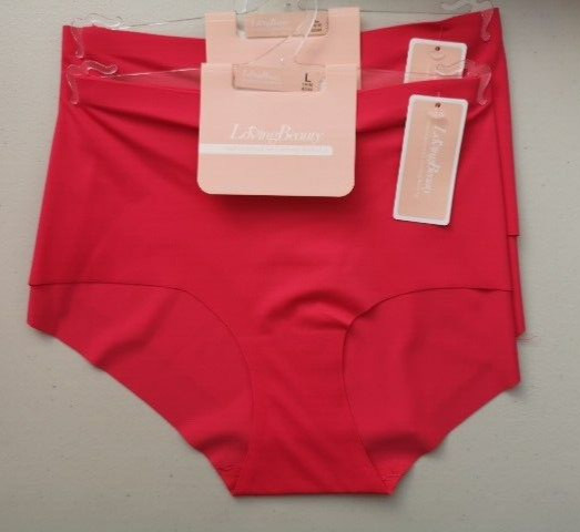 Ladies Pack Of 2 New Raspberry Pink Mid Rise No VLP Knickers Briefs S/M/L/XL