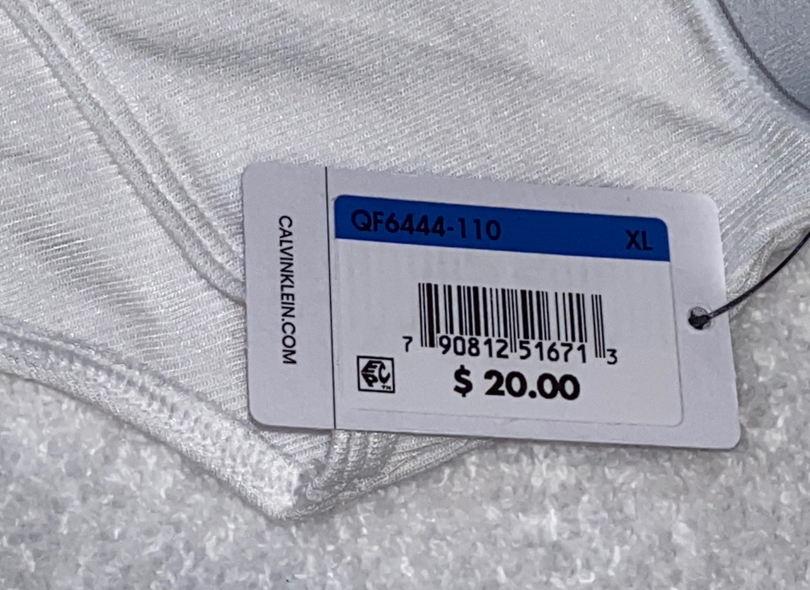 CALVIN KLEIN Pure Ribbed Soft Modal White Grey Hipster Panty Womens S 5 L 7 XL 8