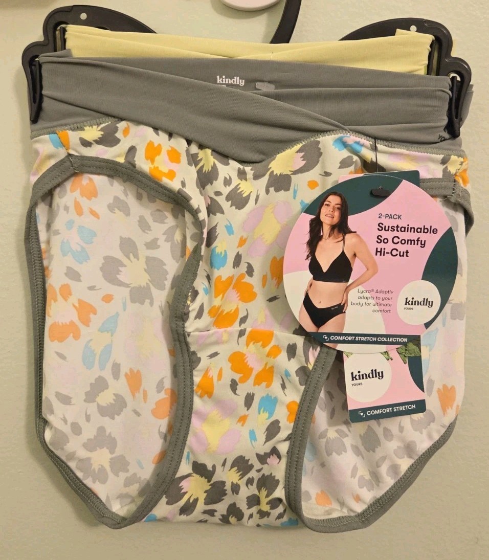 Kindly Yours Women’s XS 0-2 Crossover Waist High Cut Leg Panties 2 PACK #10726