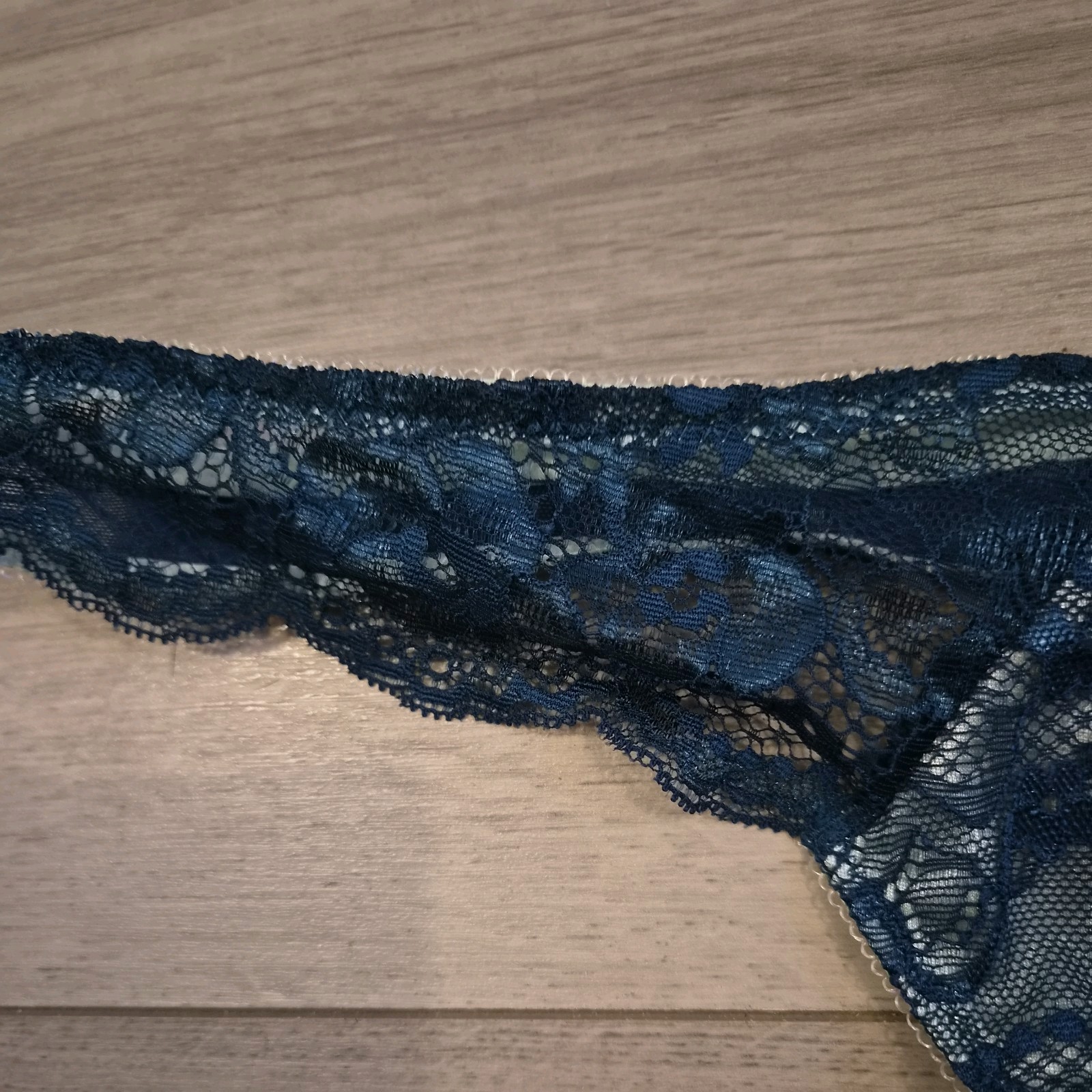 BNWOT Ann Summers Deep Teal Blue & Light Green Lace Thong Size 8-10
