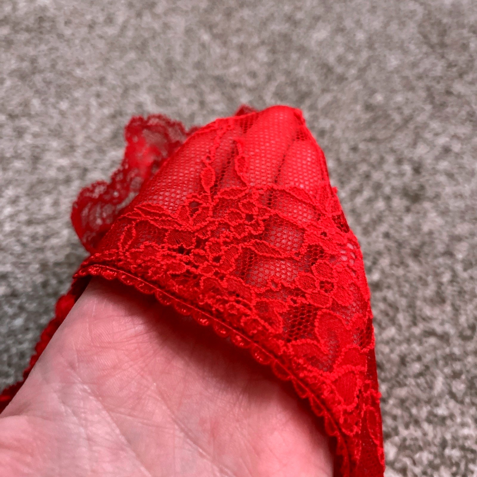 Victoria’s Secret NWT Small Red Lace Ruffle Bikini Panties Sexy Cheeky High Hip