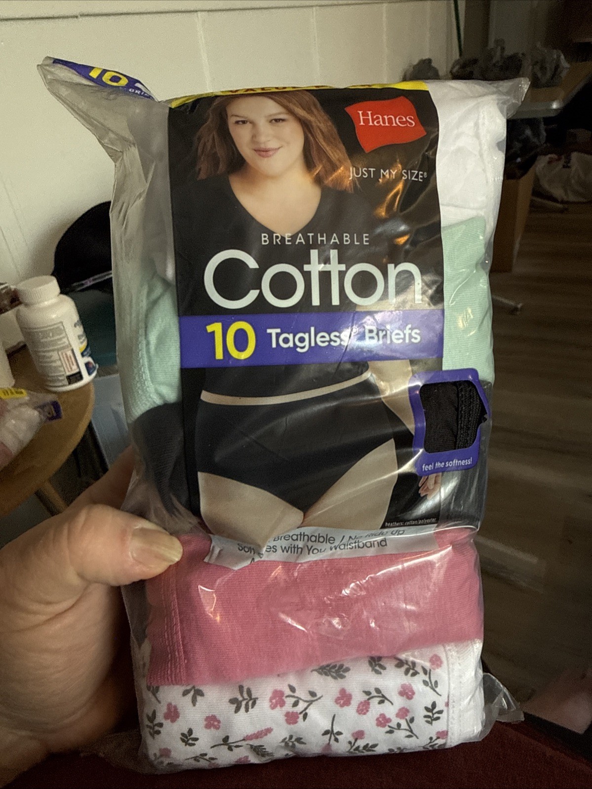 Hanes Breathable Preshrunk Cotton, Valu Pak 10 Tagless Briefs Size 10/2x