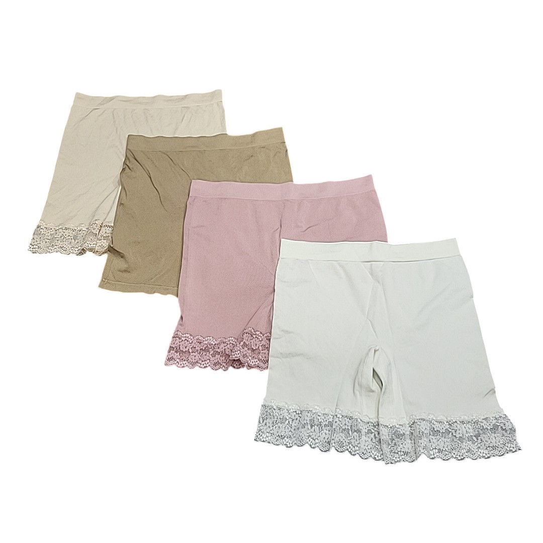 Breezies Women’s Set of 4 Everyday Mid-Thigh Shorts Panties Size Medium