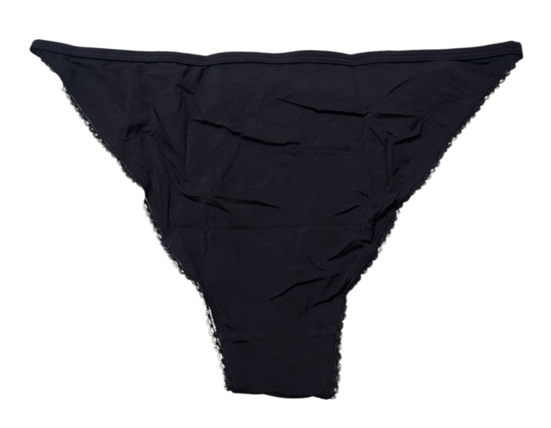 Parade Womens L String Cheeky w/ Fem Trim Underwear Panty Eightball Black 11166