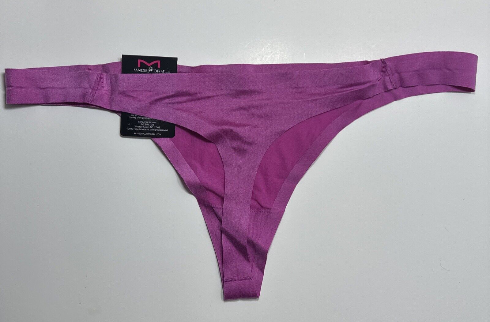 MAIDENFORM Invisible Comfort Devotion Tailored Floral Thong Panty 2XL/9 Magenta