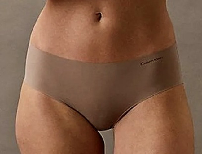 CALVIN KLEIN Invisibles No VPL Dark Taupe Hipster Panty Womens Sz M 6 L 7