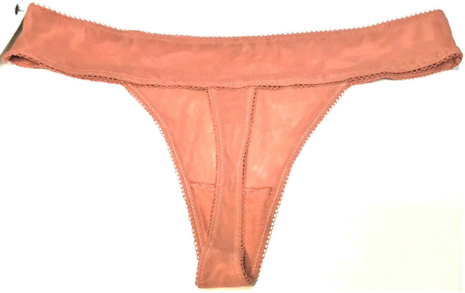 large – NWT BootayBag thong panty all mesh coral (d182)
