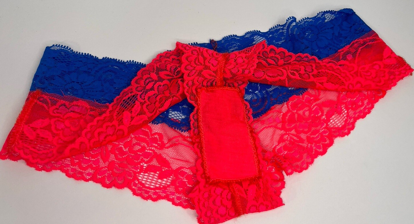NWOT Charlotte Russe Neon Pink & Blue Cheeky Sexy Bright Lace Panties Size XL