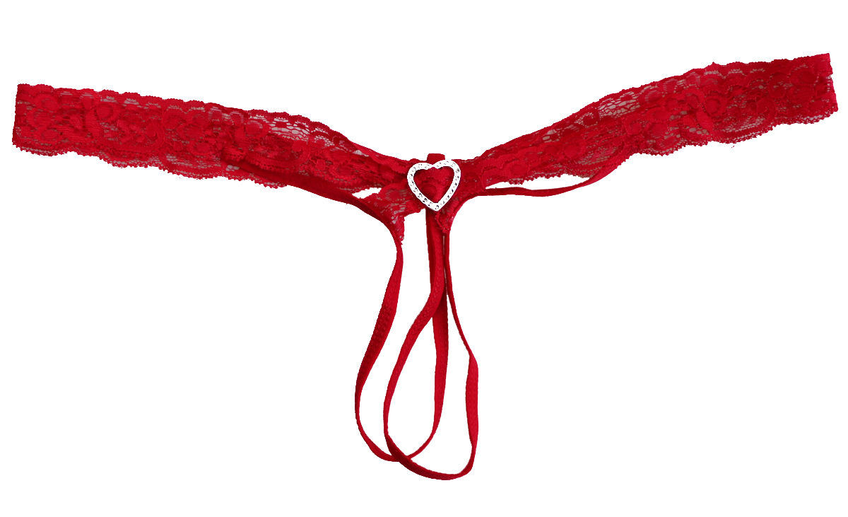 Women Ladies G-string Briefs Crotchless Panties Heart Thongs Lingerie Underwear