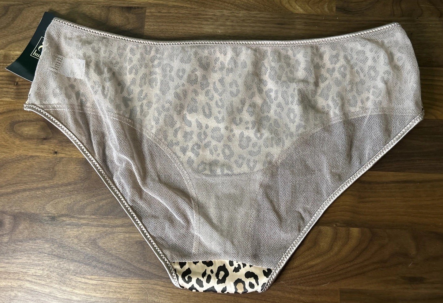 Huit Womens Mesh Back Panties Sz L Second Skin Jungle Fever France NWT Silky