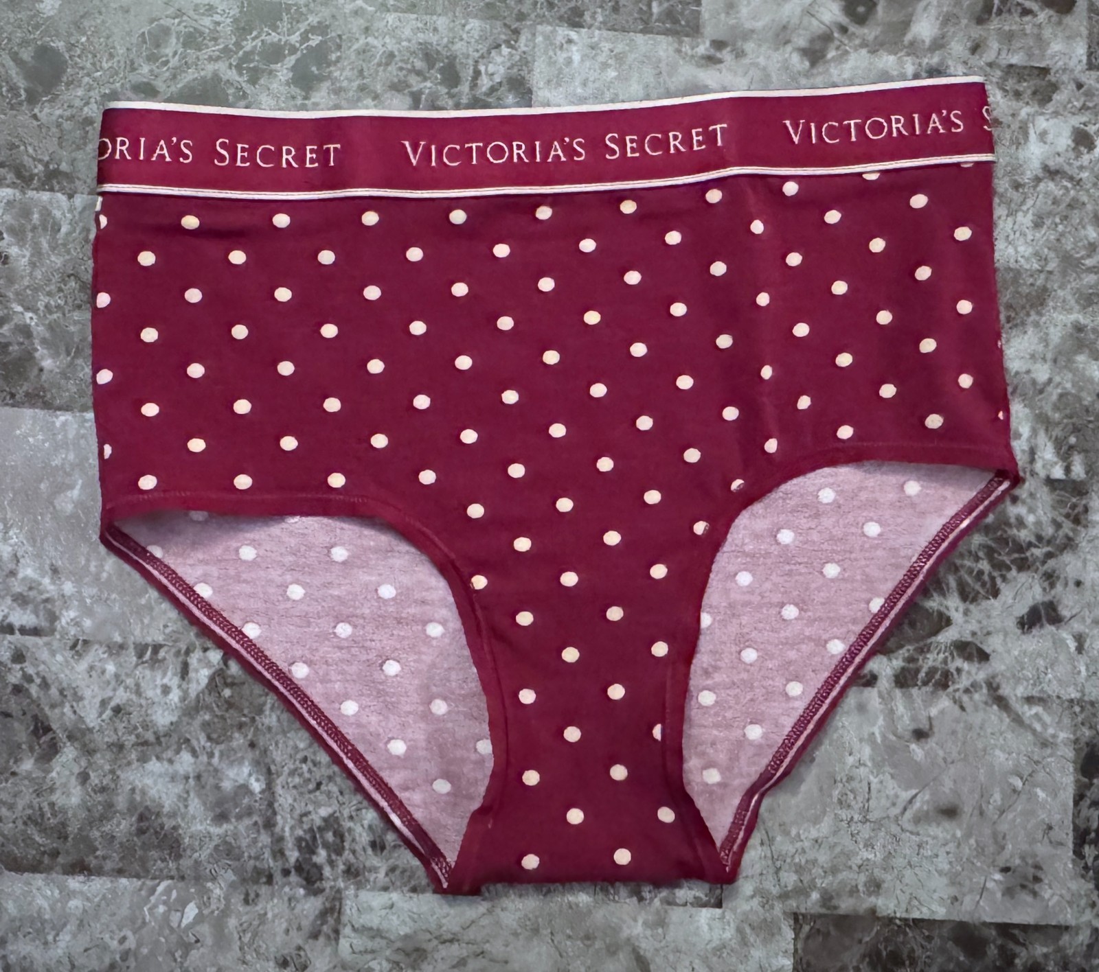 NWT VICTORIA’S SECRET POLKA DOT THICK WAISTBAND HIGH WAIST BRIEF PANTIES