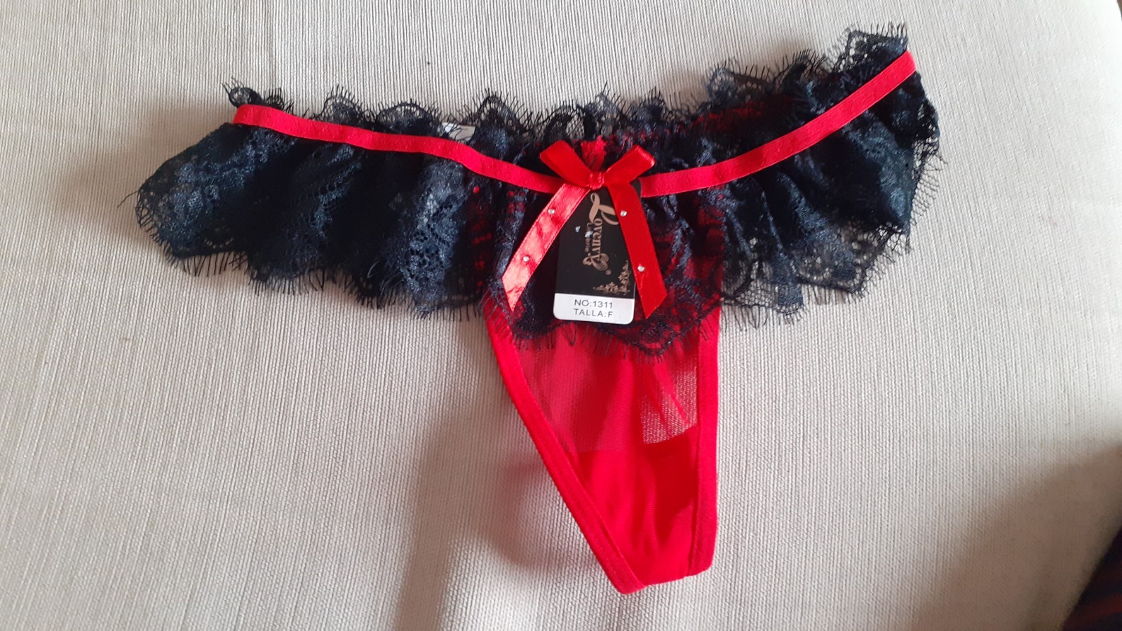 Red/Black Thong Size 10-12 Brand New