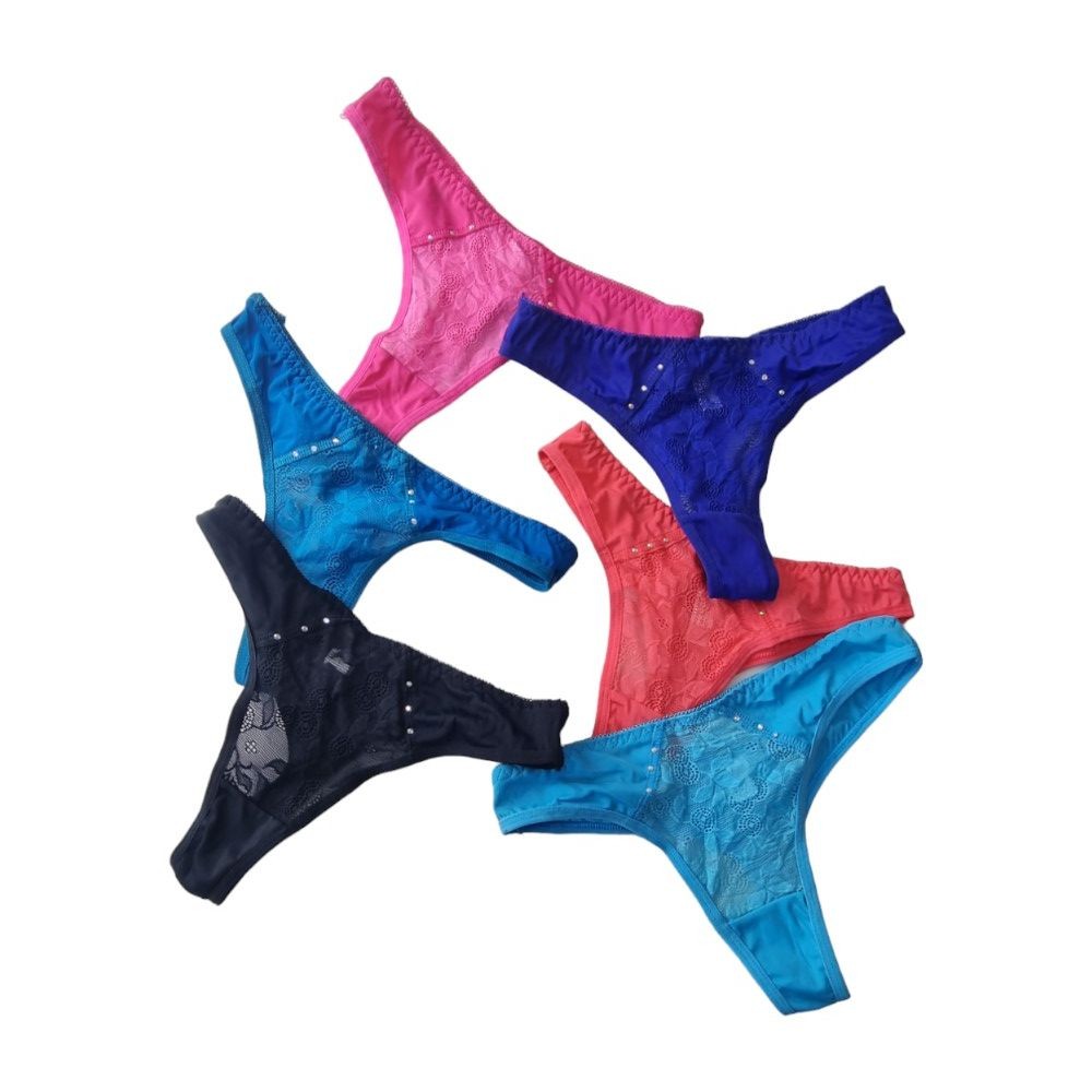 6 x Womens Assorted Gstrings Gstring Underwear Undies – Size Extra Small