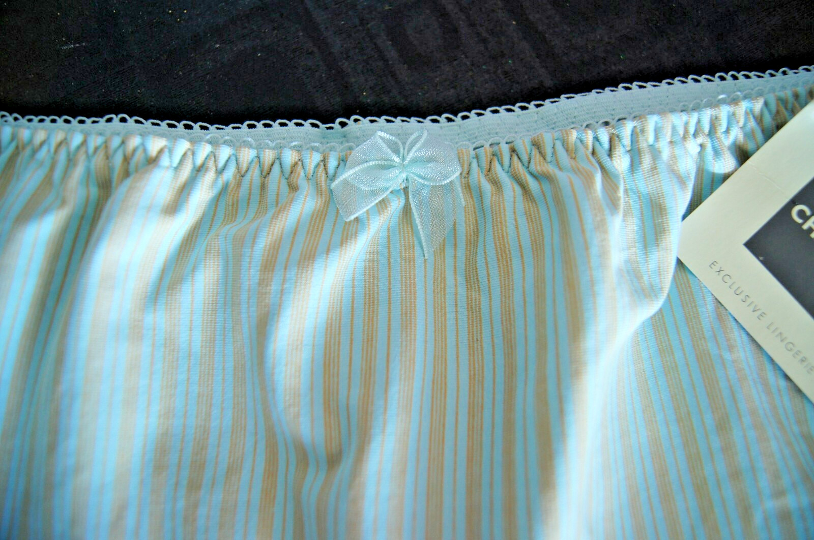 Change of Scandinavia Turquoise/Gold Stripe and Lace Deep Shorts