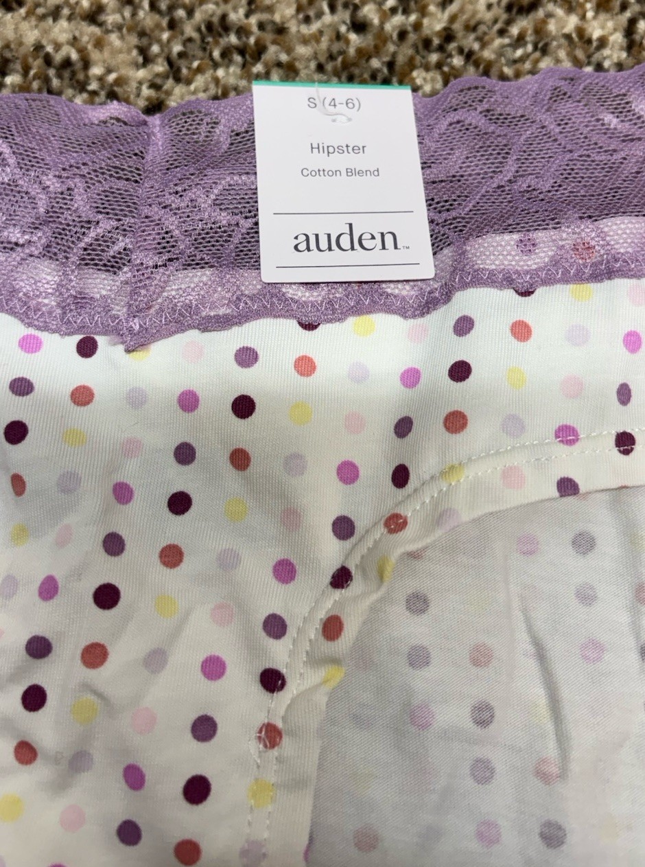 Auden Multi-Color Cotton Blend Hipster Panty. Size: S (4-6).