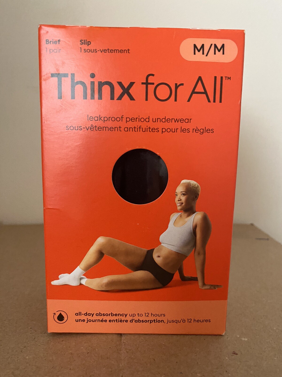 Thinx For All Leakproof Period Underwear Black All-Day Absorbency Brief Size M