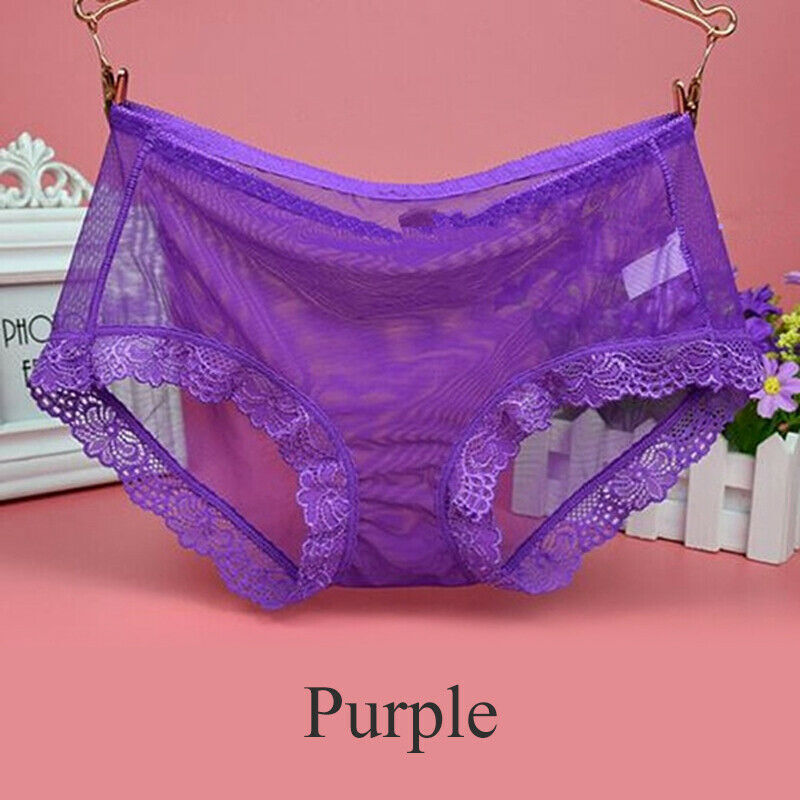 1/5 Pack Lot Womens Sexy Underwear See Through Lingerie Lace Mesh Briefs Panties
