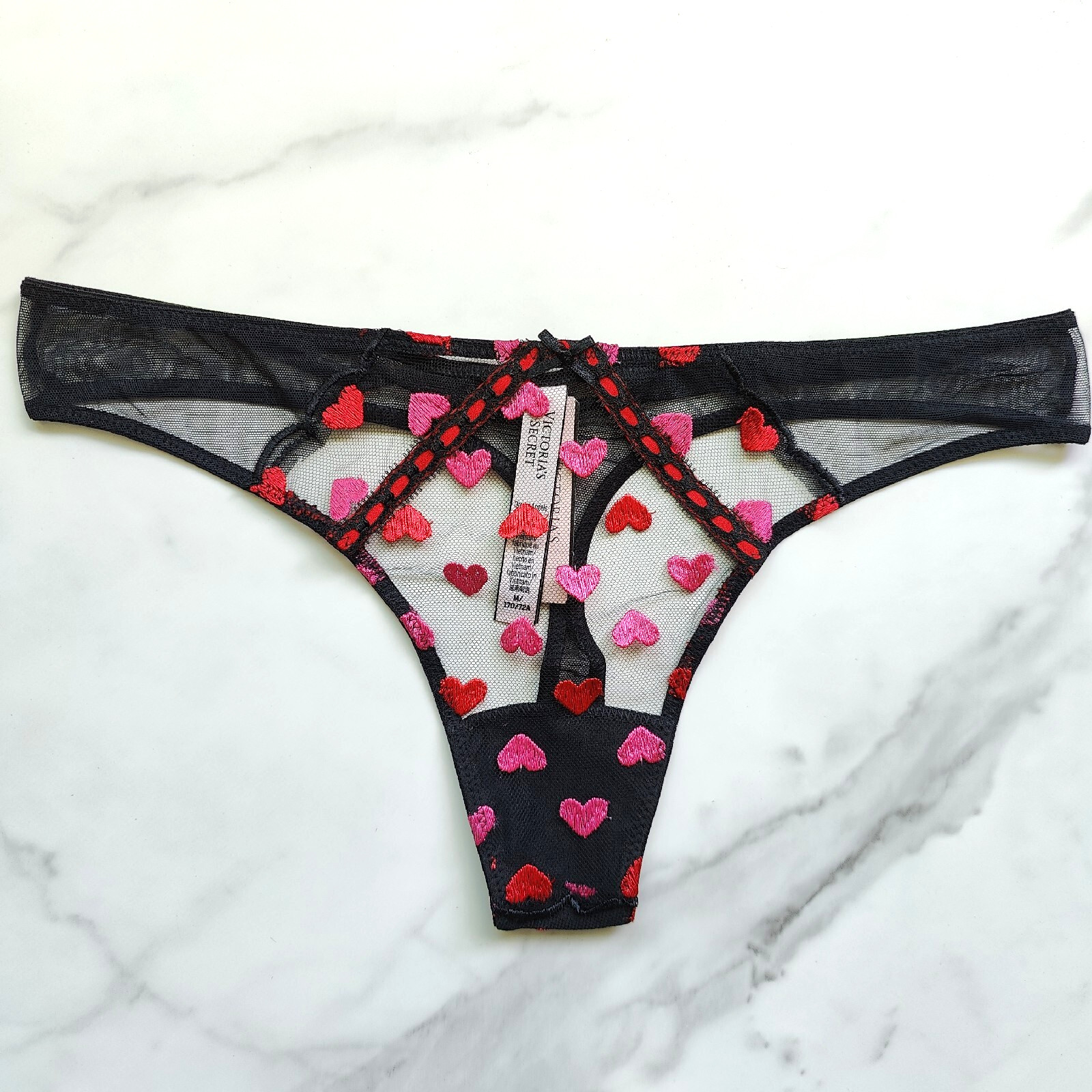 Victoria’s Secret Dream Angels Heart Embroidery Thong Panty Size M/L/XL
